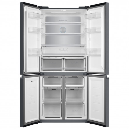 Tesla RF5100FMBE Frigider cu congelator, 250W, 511L, Clasa de energie E, Invertor, Fără îngheț total, Răcire metalică, LED, Display, Sticlă neagră