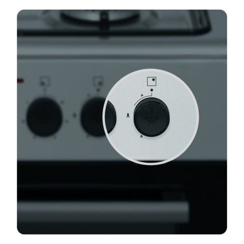 Aragaz Tesla CM6220SX, 8.1 kW, 56 litri, Clasa A, 2 plite pe gaz, 2 plite standard, Grill, 40-240 grade, Inox