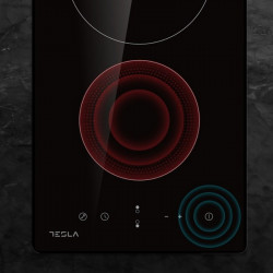Plita incorporabila Tesla HV3201MB, 3300W, 9 trepte, Timer, Indicator caldura reziduala, Blocare copii, Negru