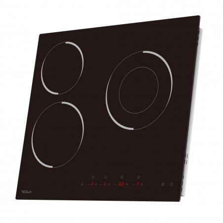 Plita vitroceramica incorporabila Tesla HV6300MB, 5700W, 9 trepte, Timer, Indicator suprafață fierbinte, Protectie copii, Negru