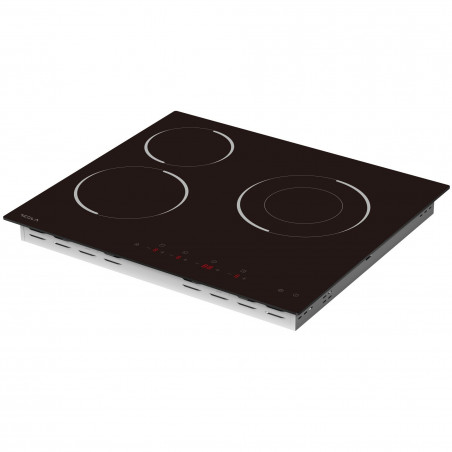 Plita vitroceramica incorporabila Tesla HV6300MB, 5700W, 9 trepte, Timer, Indicator suprafață fierbinte, Protectie copii, Negru