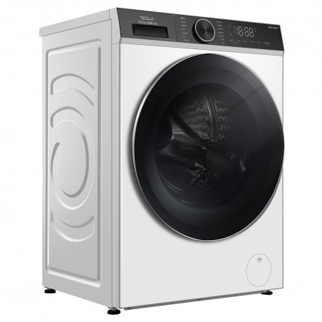 Masina de spalat cu Încarcare frontala Tesla WF81480T, 1900W, 8 kg, 1400rpm, Motor Inverter, Clasa A, 14 programe, Alb/Negru