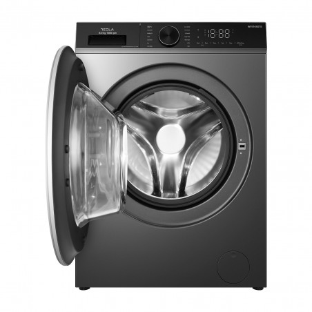 Masina de spalat cu incarcare frontala Tesla WF91480TS, 1900W, 9 kg, 60 L, 14 programe, 1400 rpm, Clasa A, Steam Care, LED, Argintiu
