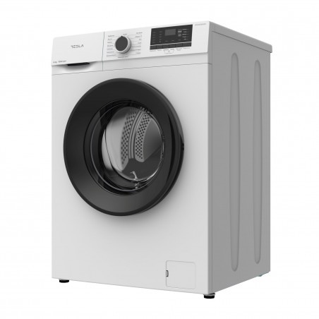 Masina de spalat cu incarcare frontala Tesla WF61030K, 1950W, 6 kg, 1000 rpm, 16 programe, Clasa E, Afisaj LED, Blocare copii, Alb/Negru