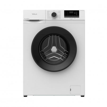 Masina de spalat cu incarcare frontala Tesla WF61030K, 1950W, 6 kg, 1000 rpm, 16 programe, Clasa E, Afisaj LED, Blocare copii, Alb/Negru