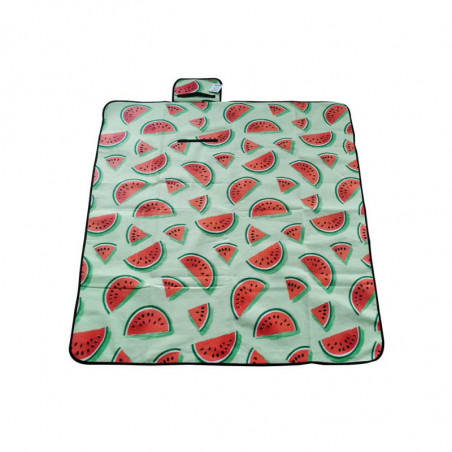 Pătură de picnic Muhler 1.3x1.45 m, Pearl bumbac + fleece, roșu/verde