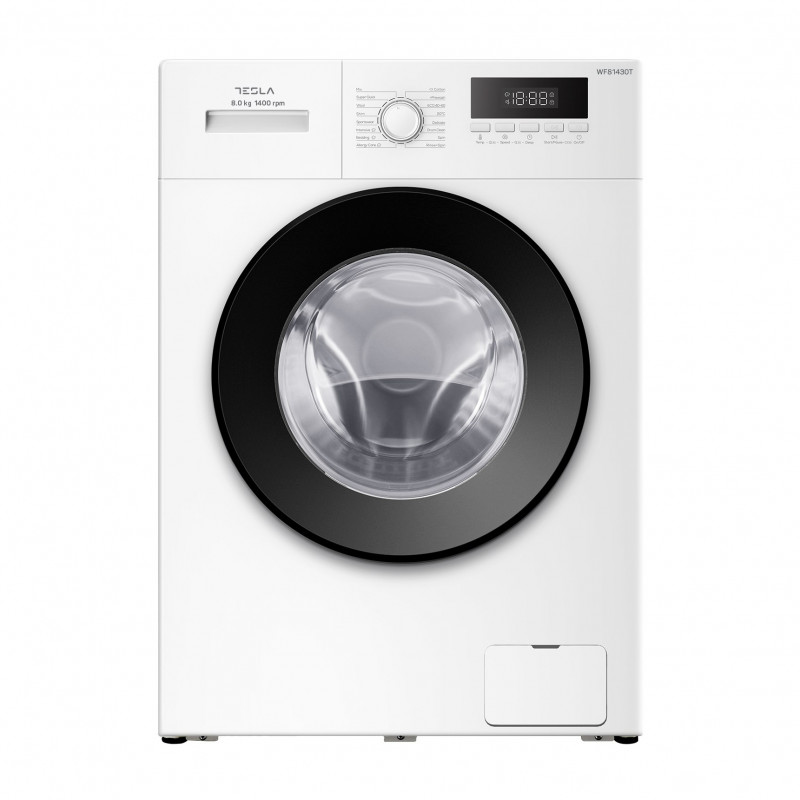 Masina de spalat cu incarcare frontala Tesla WF81430T, 2050W, 8 kg, 53 L, 16 programe, 1400 rpm, clasa A, Steam Care, LED, Alb