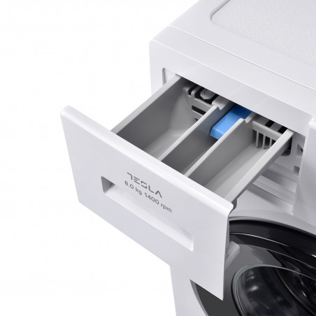 Masina de spalat cu incarcare frontala Tesla WF81430T, 2050W, 8 kg, 53 L, 16 programe, 1400 rpm, clasa A, Steam Care, LED, Alb