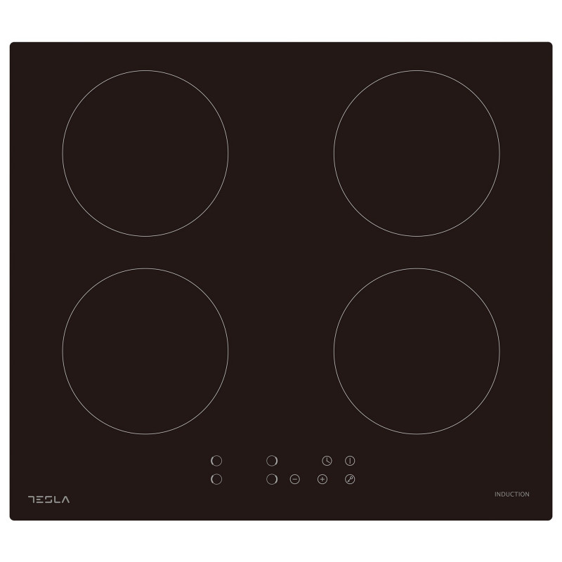 Tesla HI6401MB, 7200W, 4 zone, 9 trepte, Cronometru, Indicator de căldură reziduală, Protecție copii, Negru