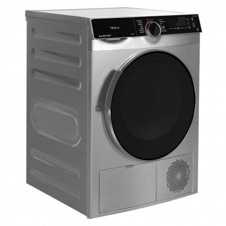 Uscator de rufe Tesla WT8H91MS, Condensare, 800W, 8 kg, 14 programe, Clasa A+++, LED display, Inox/Negru