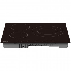 Plită vitroceramică Tesla HI6301MB, 7400W, 9 grade, 3 zone, protecție pentru copii, indicator de căldură reziduală, senzor pentru tigaie, negru