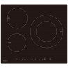 Plită vitroceramică Tesla HI6301MB, 7400W, 9 grade, 3 zone, protecție pentru copii, indicator de căldură reziduală, senzor pentru tigaie, negru