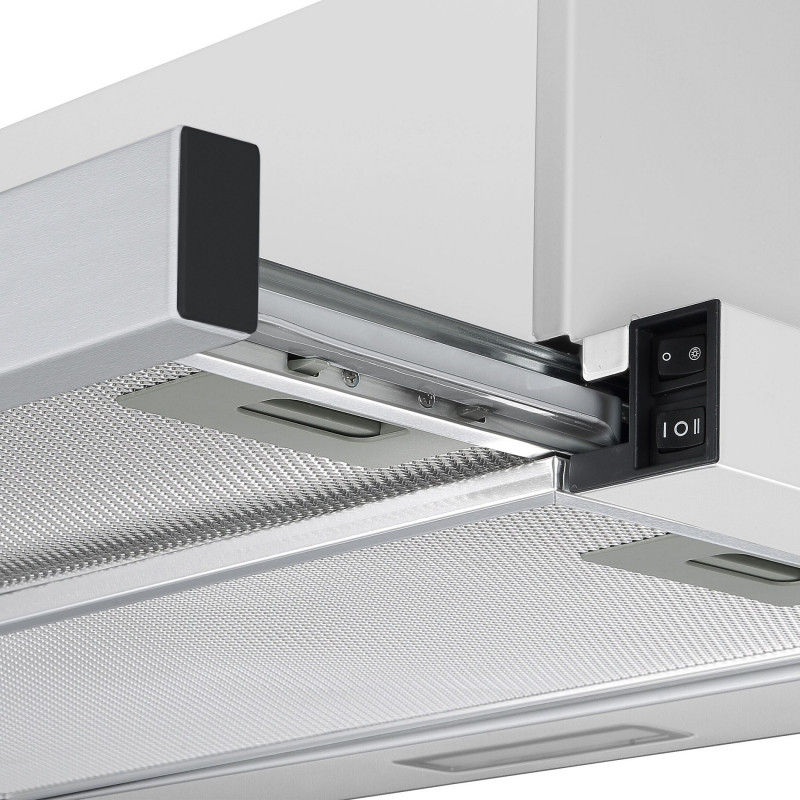 Tesla DT600AX, 120W, 2 motoare, Filtru din aluminiu, 350 m3/h, LED, Clasa D, Inox