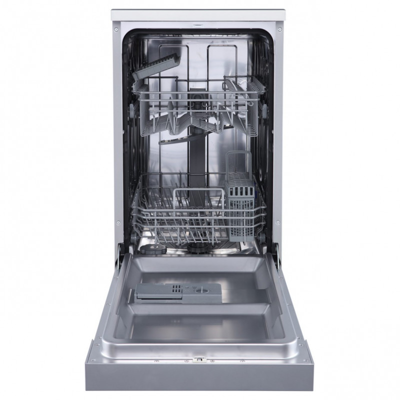 Masina de spalat vase Tesla WD461MX, 9 seturi, 7 programe, Start intarziata, Incarcare la jumatate, 44,8 cm, Argintiu
