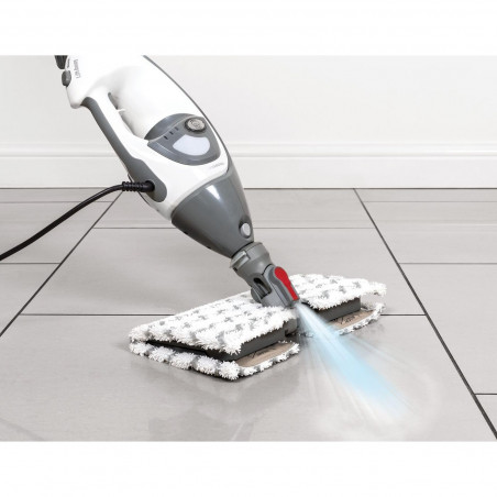 Mop curatare cu aburi Shark S6005EU, 1200W, 0,5 L, 2 setari, Tehnologie Klick'n Flip, Steam Blaster, Lavete mop Dirt Grip, Alb/Gri