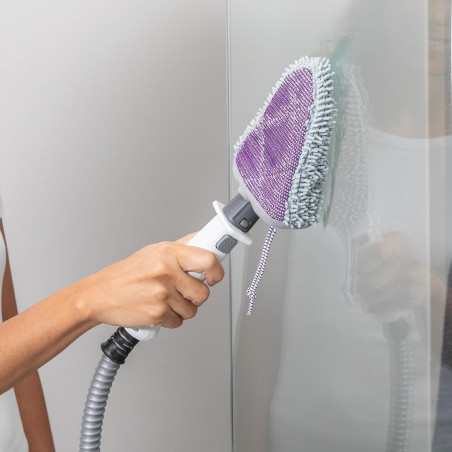 Mop curatare cu aburi Shark S6005EU, 1200W, 0,5 L, 2 setari, Tehnologie Klick'n Flip, Steam Blaster, Lavete mop Dirt Grip, Alb/Gri