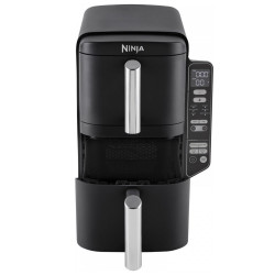 Friteuza dubla cu aer cald Ninja SL300EU, 2470W, 7.6 L, 40-240°C, 2 cosuri, 6 programe, Sincronizare, Timer, Auto stop, Negru
