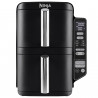 Friteuza dubla cu aer cald Ninja SL300EU, 2470W, 7.6 L, 40-240°C, 2 cosuri, 6 programe, Sincronizare, Timer, Auto stop, Negru