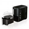 Friteuza dubla cu aer cald Ninja SL300EU, 2470W, 7.6 L, 40-240°C, 2 cosuri, 6 programe, Sincronizare, Timer, Auto stop, Negru