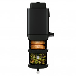 Friteuza dubla cu aer cald Ninja SL300EU, 2470W, 7.6 L, 40-240°C, 2 cosuri, 6 programe, Sincronizare, Timer, Auto stop, Negru