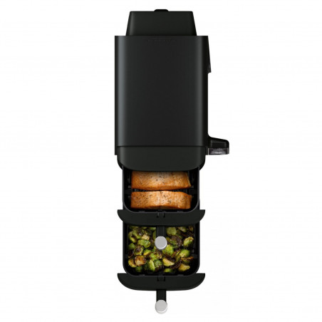 Friteuza dubla cu aer cald Ninja SL300EU, 2470W, 7.6 L, 40-240°C, 2 cosuri, 6 programe, Sincronizare, Timer, Auto stop, Negru