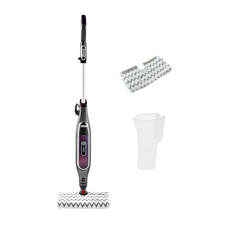 Mop curatare cu aburi Shark S6003EU, 1200W, 0,35 L, 3 setari, Tehnologie Klick'n Flip, Steam Blaster, Lavete mop Dirt Grip, Gri/Violet