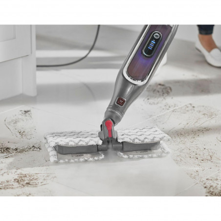 Mop curatare cu aburi Shark S6003EU, 1200W, 0,35 L, 3 setari, Tehnologie Klick'n Flip, Steam Blaster, Lavete mop Dirt Grip, Gri/Violet