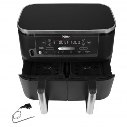 Friteuza dubla cu aer cald Ninja AF451EU, 2470W, 9.5L, 6 programe, Zone independente, Sincronizare, Negru