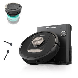 Aspirator robot Shark PowerDetect RV2820VEEU, 650W, 0.3 L, 360° LiDAR, Autonomie pana la 110 min, DirtDetect, Negru