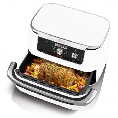 Friteuza dubla cu aer cald Ninja AF500EUWH, 10.4 L, 7 programe, Timer, Zone independente, Alb