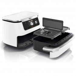 Friteuza dubla cu aer cald Ninja AF500EUWH, 10.4 L, 7 programe, Timer, Zone independente, Alb