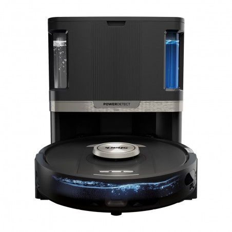 Aspirator robot Shark PowerDetect Max RV2800ZEEU, 650W, 0.3 L, 372 m², 360° LiDAR, Autonomie pana la 110 min, Detectare margini umede, Negru