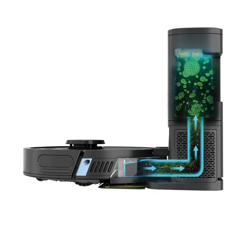 Robot aspirator Shark Matrix Plus RV2620WAEU, 650 W, 0.3 L, 360° LiDAR, Autonomie pana la 110 min, Matrix Clean, Negru