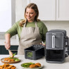 Friteuza dubla cu aer cald Ninja SL451EU, 2470W, 9.5L, Termometru digital, 2 cosuri, 6 programe, Max Crisp, Sync & Match, Gri