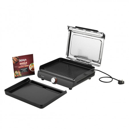 Gratar electric Ninja GR101EU, 1450W, 28x37 cm, Incalzire rapida, 60-260°C, 2 placi, Negru