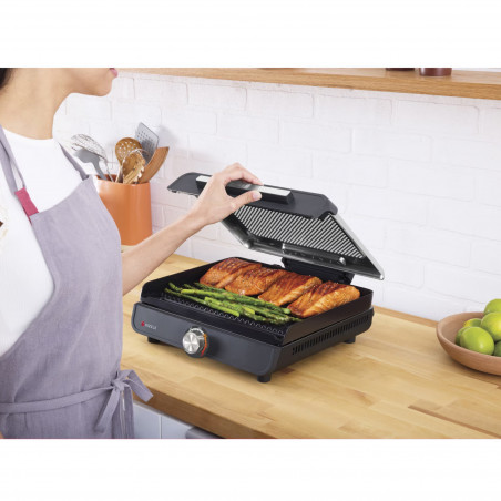 Gratar electric Ninja GR101EU, 1450W, 28x37 cm, Incalzire rapida, 60-260°C, 2 placi, Negru