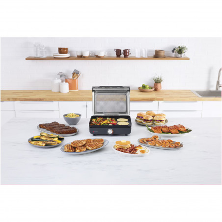 Gratar electric Ninja GR101EU, 1450W, 28x37 cm, Incalzire rapida, 60-260°C, 2 placi, Negru