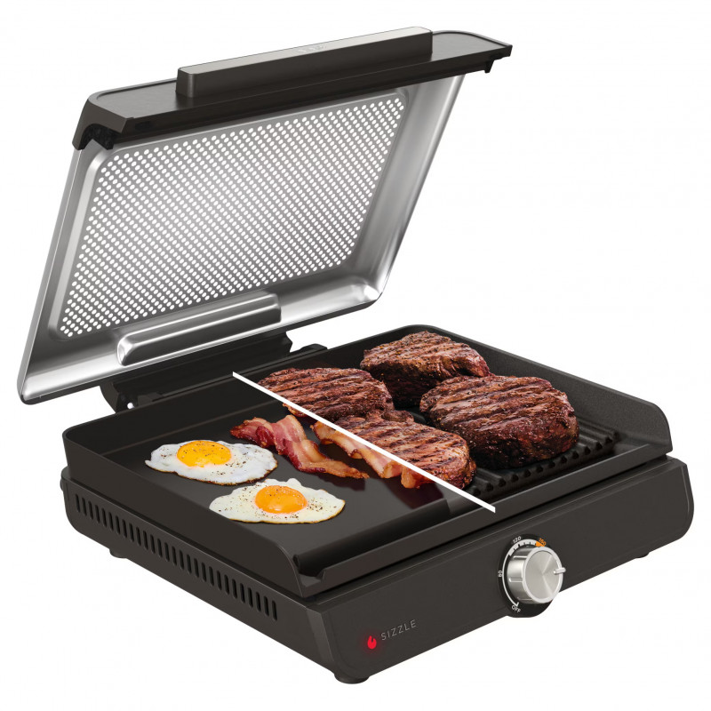 Gratar electric Ninja GR101EU, 1450W, 28x37 cm, Incalzire rapida, 60-260°C, 2 placi, Negru
