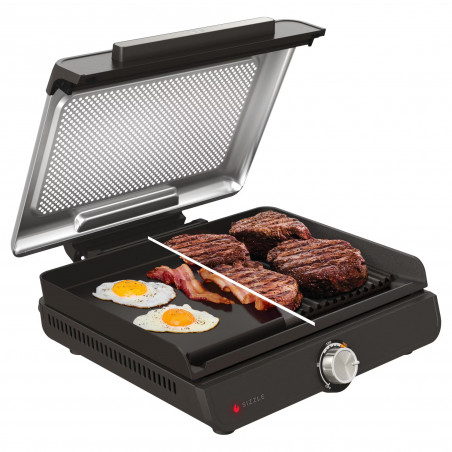 Gratar electric Ninja GR101EU, 1450W, 28x37 cm, Incalzire rapida, 60-260°C, 2 placi, Negru