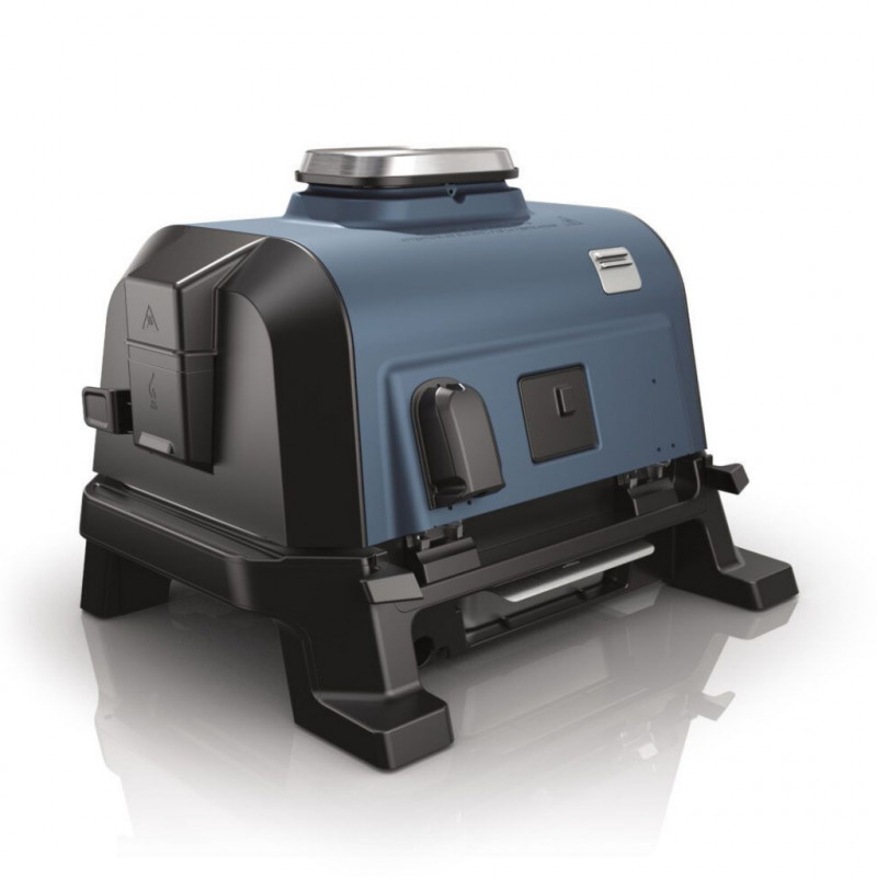 Gratar electric Ninja OG901EU, SMART, 1700W, 7 programe, 45x29 cm, 260C, Ceramica Plocha, Tehnologie Woodfire, IPX4, Negru/Albastru