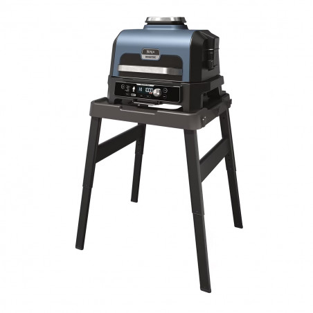 Gratar electric Ninja OG901EU, SMART, 1700W, 7 programe, 45x29 cm, 260C, Ceramica Plocha, Tehnologie Woodfire, IPX4, Negru/Albastru