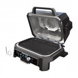 Gratar electric Ninja OG901EU, SMART, 1700W, 7 programe, 45x29 cm, 260C, Ceramica Plocha, Tehnologie Woodfire, IPX4, Negru/Albastru