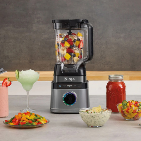 Blender Ninja Detect Pro TB201EU, 1200W, 2,1 L, 14 viteze, Timer, Afisaj cu LED, Fara BPA, Negru/Gri