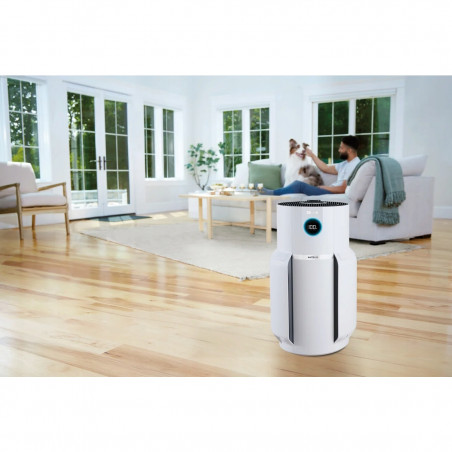 Purificator de aer Shark NeverChange Max HP300EU, Pana la 130 m², 54W, 5 viteze, Nu se schimbă filtrul până la 5 ani, Afișaj LED, Alb