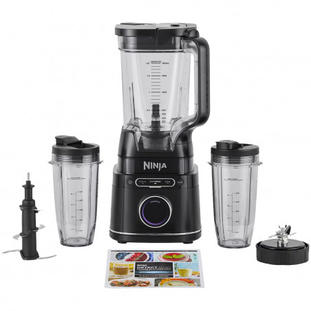 Blender Ninja Detect Power Pro & Single Serve TB301EU, 1200W, 2.1L, 10 viteze + Puls, BlendSense, Torque Detect, Timer, Ingredient Recognition, Negru