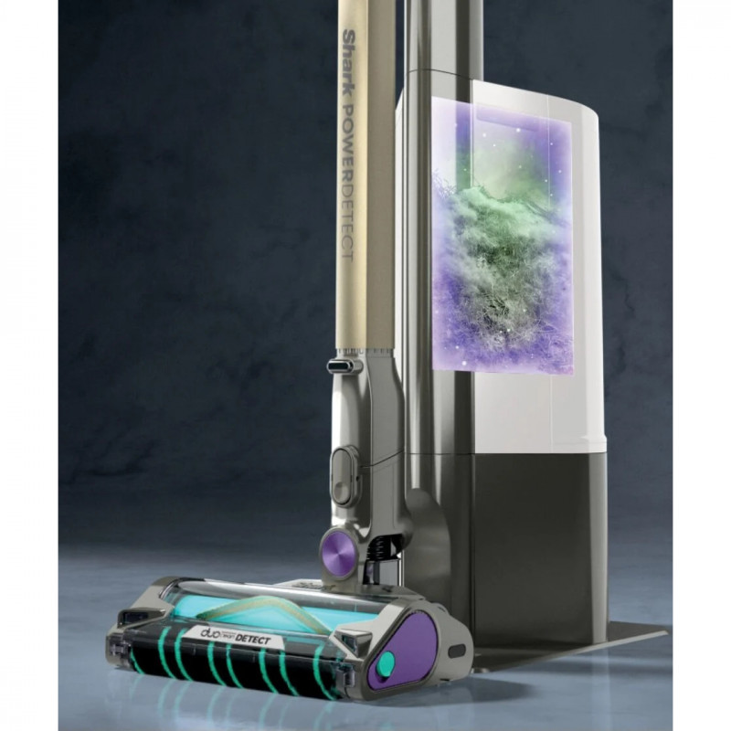 Aspirator vertical Shark IP3251EUT, 380W, 0.7 L, PowerDetect, Brat rabatabil, Autonomie 70 min, Gri/Violet