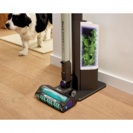 Aspirator vertical Shark IP3251EUT, 380W, 0.7 L, PowerDetect, Brat rabatabil, Autonomie 70 min, Gri/Violet
