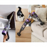 Aspirator vertical Shark IP3251EUT, 380W, 0.7 L, PowerDetect, Brat rabatabil, Autonomie 70 min, Gri/Violet