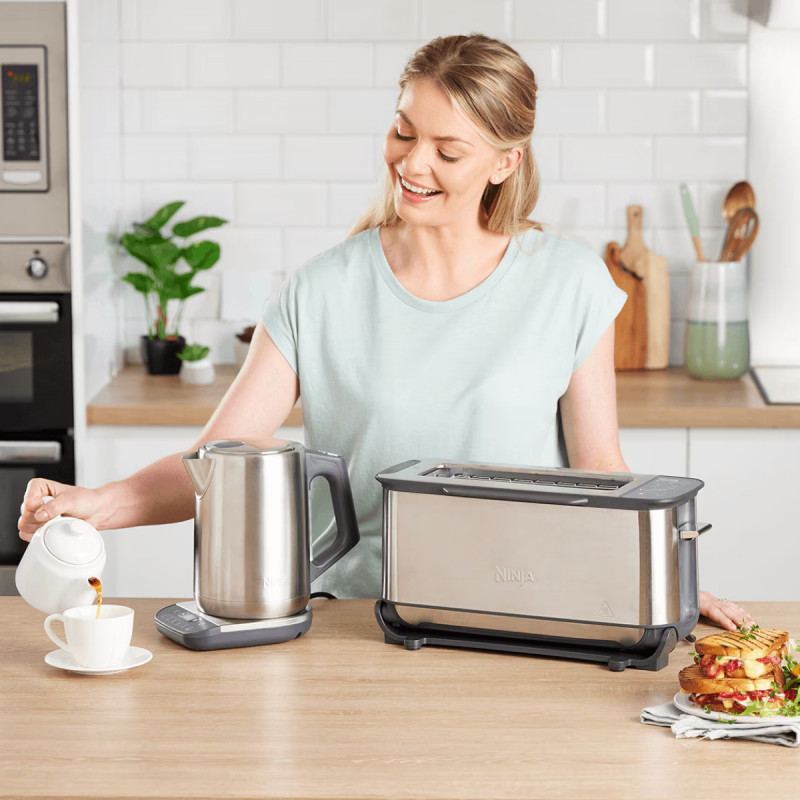 Prajitor paine 3in1 Ninja ST202EU, 2400W, 7 programe, Control temperatura, Grill, Dezghetare, Reincalzire, Functionare orizontaa, Argintiu