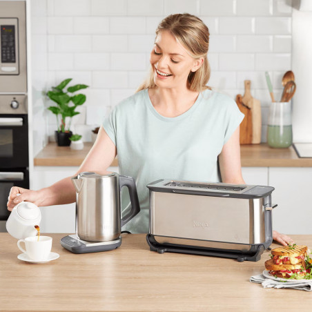 Prajitor paine 3in1 Ninja ST202EU, 2400W, 7 programe, Control temperatura, Grill, Dezghetare, Reincalzire, Functionare orizontaa, Argintiu